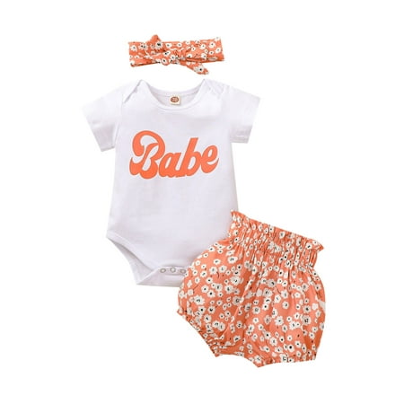 Canrulo Baby Girls 3pcs Outfit Set Babe Letter Romper Shorts Headband Orange White Flower 18-24 Months
Canrulo Baby Girls 3pcs Outfit Set Babe Letter Romper Shorts Headband Orange White Flower 18-24 Months