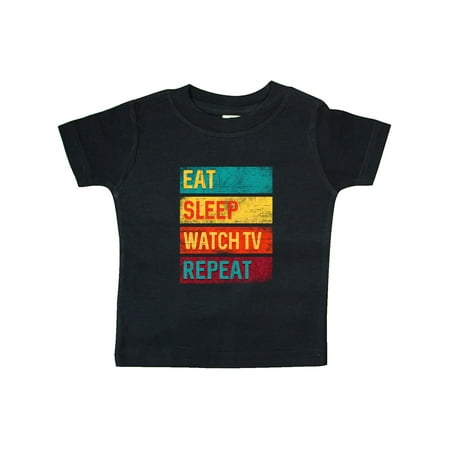 Inktastic Television Eat Sleep Watch TV Repeat Gift Baby Boy or Baby Girl T-Shirt