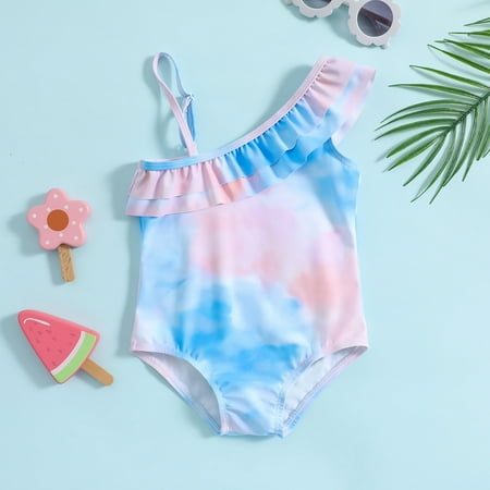 Clearance! Daylightpeach Toddler Kids Girl Swimsuits Tie Dye One Shoulder Sunsuit Sleeveless Ruffles Swimwear Summer Swim Suit
Clearance! Daylightpeach Toddler Kids Girl Swimsuits Tie Dye One Shoulder Sunsuit Sleeveless Ruffles Swimwear Summer Swim Suit