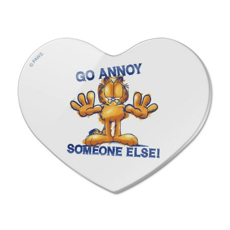 Garfield Go Annoy Someone Else Heart Acrylic Fridge Refrigerator Magnet