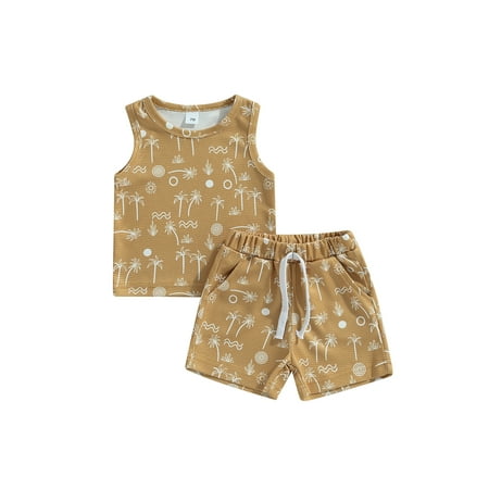 Amuver Newborn Baby 2PCS Summer Outfits Sleeveless Tree/Fish Print Tank Tops + Shorts Set
Amuver Newborn Baby 2PCS Summer Outfits Sleeveless Tree/Fish Print Tank Tops + Shorts Set