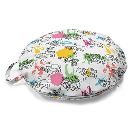 Snowman Round Floor Cushion with Handle Cartoon Style Inspired Hand Drawn Like Silhouettes and Colorful Paint Blots Decorative Pillow for Living Room & Dorms 18 Round Multicolor by Ambesonne
Snowman Round Floor Cushion with Handle Cartoon Style Inspired Hand Drawn Like Silhouettes and Colorful Paint Blots Decorative Pillow for Living Room & Dorms 18 Round Multicolor by Ambesonne