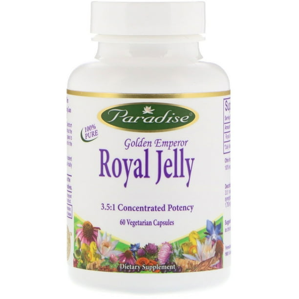 Paradise Herbs Golden Emperor Royal Jelly, 60 Vegetarian Capsules