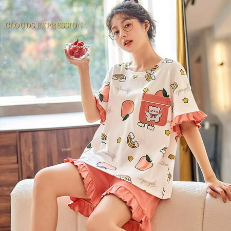 QWZNDZGR Summer New Knitted Cotton Cartoon Girls Pajamas Set Women s Pajamas Leisure Home Clothes Set Short Sleeved Pyjamas Set Fashion
QWZNDZGR Summer New Knitted Cotton Cartoon Girls Pajamas Set Women s Pajamas Leisure Home Clothes Set Short Sleeved Pyjamas Set Fashion