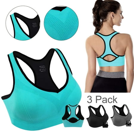 Workout Sports Bra with 3 Pack for Women XL Sized Padded Seamless High Impact Racerback Bras Suitable for Indoor Outdoor Yoga Gym Fitness (Blue Gray Black)
Workout Sports Bra with 3 Pack for Women XL Sized Padded Seamless High Impact Racerback Bras Suitable for Indoor Outdoor Yoga Gym Fitness (Blue Gray Black)