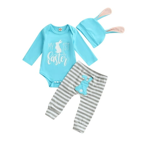 Calsunbaby Newborn Baby Girl Boy Easter Outfit My 1st Easter Bunny Romper Stripe Pants Ears Hat 3Pcs Rabbit Clothes Set 6-9 Months
Calsunbaby Newborn Baby Girl Boy Easter Outfit My 1st Easter Bunny Romper Stripe Pants Ears Hat 3Pcs Rabbit Clothes Set 6-9 Months
