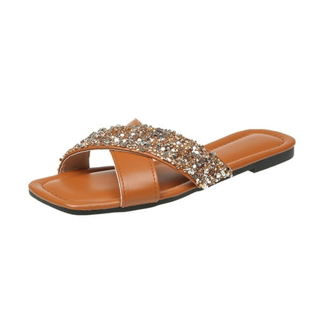 Quealent Adult Women Shoes Most Comfortable Slippers for Women Ladies Fashion Summer Sequins Decorative Leather Open Slippers Women Size 8 Leopard Brown 7.5
Quealent Adult Women Shoes Most Comfortable Slippers for Women Ladies Fashion Summer Sequins Decorative Leather Open Slippers Women Size 8 Leopard Brown 7.5