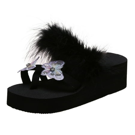 Youmylove Women Slippers Fashion Rhinestone Butterfly Plush Cover Toe Platform Wedge Slippers Comfort Cozy Leisure Daily Walking
Youmylove Women Slippers Fashion Rhinestone Butterfly Plush Cover Toe Platform Wedge Slippers Comfort Cozy Leisure Daily Walking