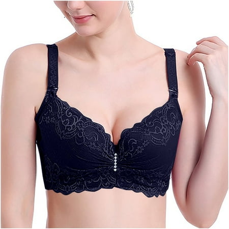 

Rbaofujie Sports Bra Deals Clearance Woman S Fashion Plue Size Underwire Lace Comfortable Push Up Hollow Out Bra Underwear Bandeau Sports Bra
