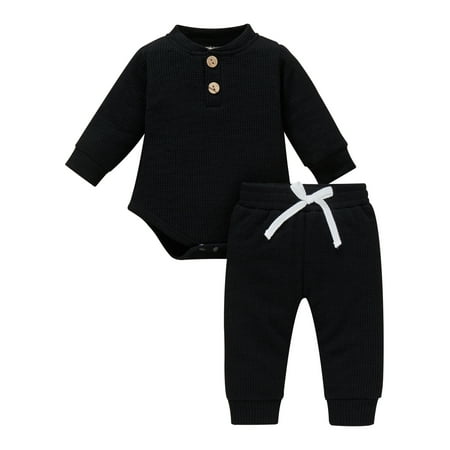 Avamo Newborn Cute Long Sleeve 2Pcs Outfit Suit Waffle Knit Elastic Waist Romper + Pants Infant Buttons Home Fall Outfits
Avamo Newborn Cute Long Sleeve 2Pcs Outfit Suit Waffle Knit Elastic Waist Romper + Pants Infant Buttons Home Fall Outfits