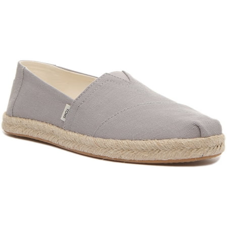 Toms Alpargata Rope Women s Vegan Cotton Slip On Espadrilles In Grey Size 7
