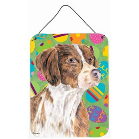 Carolines Treasures SC9469DS1216 12 x 16 in. Brittany Easter Eggtravaganza Aluminum Metal Wall & Door Hanging Prints