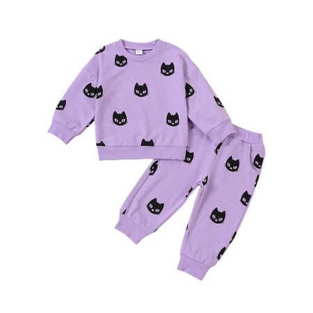 Emmababy Trendy Baby Girls 2-piece Outfit: Cat Print Sweatshirt and Sweatpants Combo
Emmababy Trendy Baby Girls 2-piece Outfit: Cat Print Sweatshirt and Sweatpants Combo