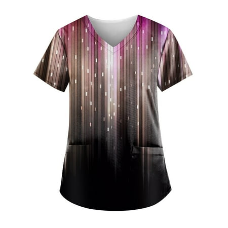 Yubatuo Women Plus Size Scrubs Top with Pockets V-Neck Short Sleeve Printed Work Blouse for Women Pink 3XL
Yubatuo Women Plus Size Scrubs Top with Pockets V-Neck Short Sleeve Printed Work Blouse for Women Pink 3XL