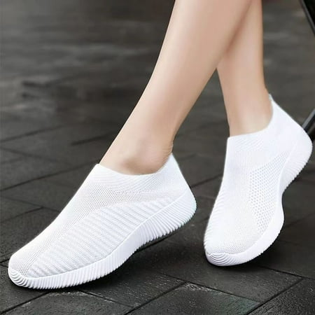 Women‘s Knitted Socks Sneakers Breathable Slip-on Flats Shoes Solid Color Soft Sole Walking Shoes 
Women‘s Knitted Socks Sneakers Breathable Slip-on Flats Shoes Solid Color Soft Sole Walking Shoes