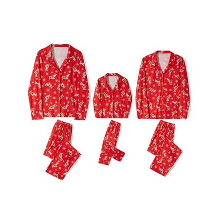 brilliantme Family Christmas Matching Pajamas Deer Print Lapel Long Sleeve Tops + Elastic Waist Long Pants Loungewear Set
brilliantme Family Christmas Matching Pajamas Deer Print Lapel Long Sleeve Tops + Elastic Waist Long Pants Loungewear Set