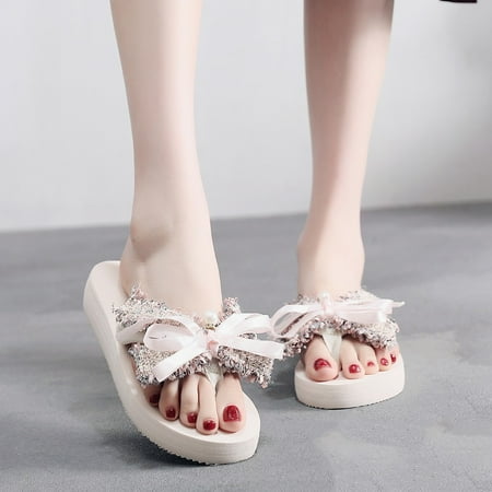 Tangnade Women Shoes Fashion Women Slip-on Flip-flops Wedges Heels Causal Bow Slipper Slides Shoes Pink 38
Tangnade Women Shoes Fashion Women Slip-on Flip-flops Wedges Heels Causal Bow Slipper Slides Shoes Pink 38
