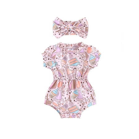 Qtinghua Newborn Baby Girls Summer Clothes Short Sleeve Ice Cream/Shell Print Jumpsuit Headband Casual Set
Qtinghua Newborn Baby Girls Summer Clothes Short Sleeve Ice Cream/Shell Print Jumpsuit Headband Casual Set