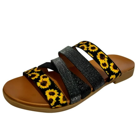 iOPQO Women s sandals Women s Summer Slip-On Flat Beach Open Toe Breathable Sandals Slippers Shoes Roman Style Sunflower Print Black 37
iOPQO Women s sandals Women s Summer Slip-On Flat Beach Open Toe Breathable Sandals Slippers Shoes Roman Style Sunflower Print Black 37