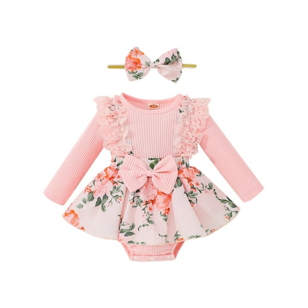 Glonme Floral Print Outfits Newborn Loose Home Romper + Headband Set Lace Stitched Snap Buttons Two Piece Suits Pink 6-9M/90
Glonme Floral Print Outfits Newborn Loose Home Romper + Headband Set Lace Stitched Snap Buttons Two Piece Suits Pink 6-9M/90