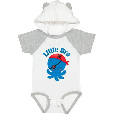 Inktastic Pirate Octopus Little Bro Gift Baby Boy Bodysuit