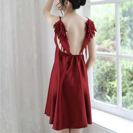 YCNYCHCHY Sexy With Wings Nightgowns Backless Night Gown Deep V Lingerie Dress Women Clothing Ladies Silk Sleepwear
YCNYCHCHY Sexy With Wings Nightgowns Backless Night Gown Deep V Lingerie Dress Women Clothing Ladies Silk Sleepwear