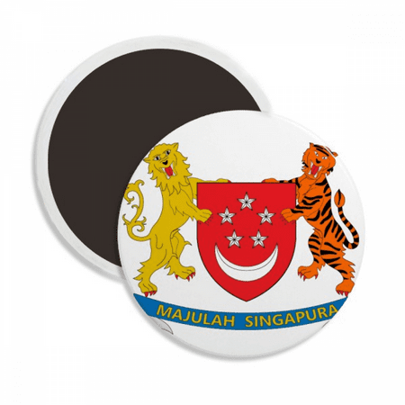 Singapore Asia National Emblem Round Ceracs Fridge Magnet Keepsake Decoration