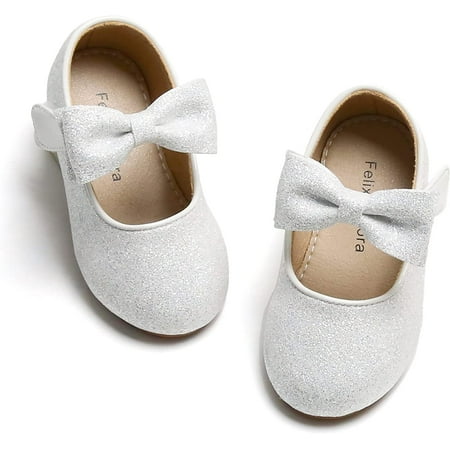 Toddler Flower Girl Dress Shoes - Girl Ballet Flats Party School Shoes Wedding