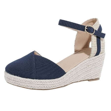 2DXuixsh Wedge Sandals for Women Shoes Women Sandals Summer Linen Fashion Round Toe Thick Sole Wedge Comfortable Non Slip Versatile Shoes Womens Summer Shoes and Sandals with Heels Blue Size 40
2DXuixsh Wedge Sandals for Women Shoes Women Sandals Summer Linen Fashion Round Toe Thick Sole Wedge Comfortable Non Slip Versatile Shoes Womens Summer Shoes and Sandals with Heels Blue Size 40