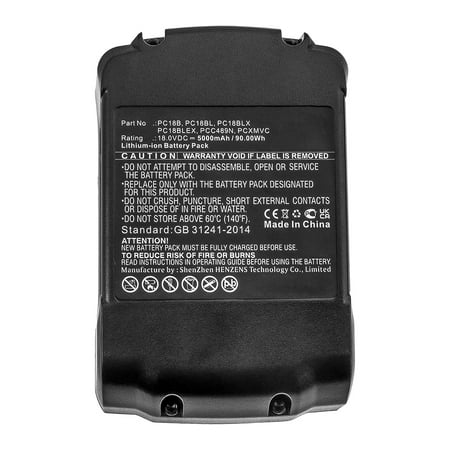 Synergy Digital Power Tool Battery Compatible with Porter Cable PC1800RS Power Tool (Li-ion 18V 5000mAh) Ultra High Capacity Replacement for Porter Cable Battery
Synergy Digital Power Tool Battery Compatible with Porter Cable PC1800RS Power Tool (Li-ion 18V 5000mAh) Ultra High Capacity Replacement for Porter Cable Battery