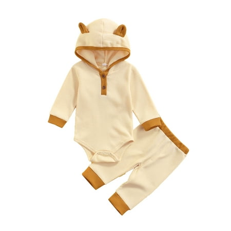 2Pcs Infant boy gril Autumn Clothes Set Outfits Splicing Hooded Long Sleeve Romper + Casual Pants
2Pcs Infant boy gril Autumn Clothes Set Outfits Splicing Hooded Long Sleeve Romper + Casual Pants