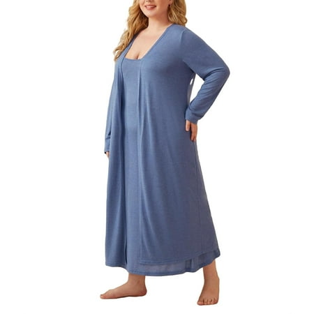 Casual Plain Spaghetti Strap Robe Sets Blue Sleeveless Plus Size Robes & Robe Sets
Casual Plain Spaghetti Strap Robe Sets Blue Sleeveless Plus Size Robes & Robe Sets