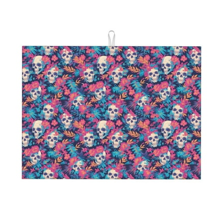 Gaeub flower Skull leaf colorful Print Dish Drying Mats For Kitchen Counter Kitchen Drying Mat Large Dish Drying Pad for Kitchen Counter Microfiber Dish Drying Mat for Sinks Drainer Mats 18x24in
Gaeub flower Skull leaf colorful Print Dish Drying Mats For Kitchen Counter Kitchen Drying Mat Large Dish Drying Pad for Kitchen Counter Microfiber Dish Drying Mat for Sinks Drainer Mats 18x24in