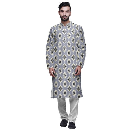 Atasi Printed Long Kurta For Men With White Churidar Pyjama Set Traditional Wear
Atasi Printed Long Kurta For Men With White Churidar Pyjama Set Traditional Wear