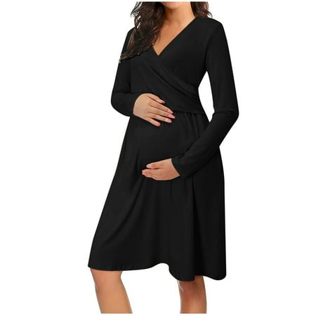 koaiezne Long Dress Sleeve Women s With Pocket For Breastfeeding Casual Solid Color Maternity Maternity dress Womens plus Dresses Summer Pale Maternity Dress
koaiezne Long Dress Sleeve Women s With Pocket For Breastfeeding Casual Solid Color Maternity Maternity dress Womens plus Dresses Summer Pale Maternity Dress