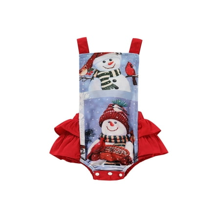 Yuemengxuan Baby Girls Christmas Rompers Snowman Print Square-Neck Short Jumpsuit with Snaps
Yuemengxuan Baby Girls Christmas Rompers Snowman Print Square-Neck Short Jumpsuit with Snaps
