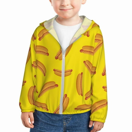 Sun Hoodie for Kids Cartoon Hot Dog Print Yellow Long Sleeve Swim Fishing Shirts Sun Protection Zip Up Jacket Clothing Athletic Hoodie
Sun Hoodie for Kids Cartoon Hot Dog Print Yellow Long Sleeve Swim Fishing Shirts Sun Protection Zip Up Jacket Clothing Athletic Hoodie