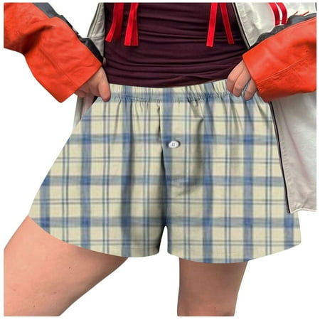 Womens Summer Shorts Women Shorts K Cute Soft Elastic Low Waist Plaid Print Button Front Pajama Bottoms Boxer Shorts Sleepwear Cotton Shorts(Color:Purple Size:2XL)
Womens Summer Shorts Women Shorts K Cute Soft Elastic Low Waist Plaid Print Button Front Pajama Bottoms Boxer Shorts Sleepwear Cotton Shorts(Color:Purple Size:2XL)