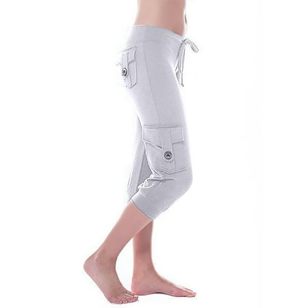 Spring Women Yoga Pants Leggings Stretch Waist Button Pocket Yoga Pants Fitness Sports Mid-length Pants
Spring Women Yoga Pants Leggings Stretch Waist Button Pocket Yoga Pants Fitness Sports Mid-length Pants
