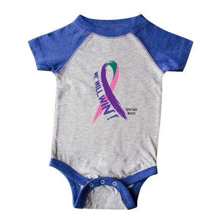 Inktastic We Will Win Against Thyroid Cancer Ribbon Gift Baby Boy or Baby Girl Bodysuit 
Inktastic We Will Win Against Thyroid Cancer Ribbon Gift Baby Boy or Baby Girl Bodysuit