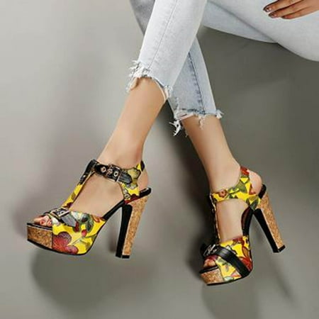 KBODIU Women s Chunk Open Toe Pump Heel Ankle Strap Sandals Women s Super High Heel Sandals Fish Bill Broken Flower Sandals
KBODIU Women s Chunk Open Toe Pump Heel Ankle Strap Sandals Women s Super High Heel Sandals Fish Bill Broken Flower Sandals