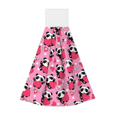 Zeuib Panda Heart Valentine Print Coral Velvet Hand Wipes Hanging Hand Towels Set with Hook & Loop Absorbent Towel for Bathroom Home
Zeuib Panda Heart Valentine Print Coral Velvet Hand Wipes Hanging Hand Towels Set with Hook & Loop Absorbent Towel for Bathroom Home