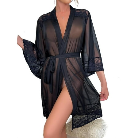 Sexy 3/4 Sleeve Black Womens Robes (Women s) 
Sexy 3/4 Sleeve Black Womens Robes (Women s)