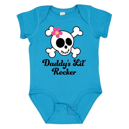 Inktastic Daddy s Little Rocker Skull Gift Baby Girl Bodysuit