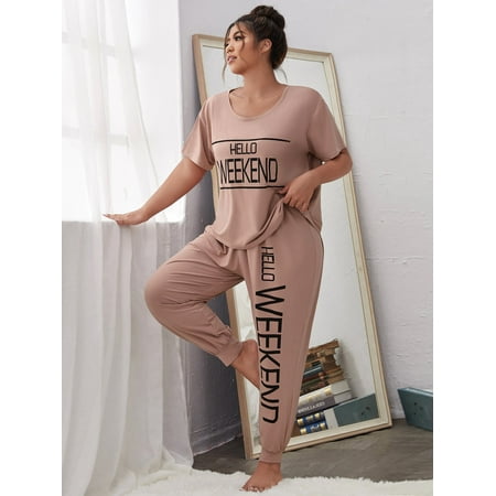 Dusty Pink Casual Women s Plus Slogan Graphic Pajama Set 5XL(22) Y22001D
Dusty Pink Casual Women s Plus Slogan Graphic Pajama Set 5XL(22) Y22001D
