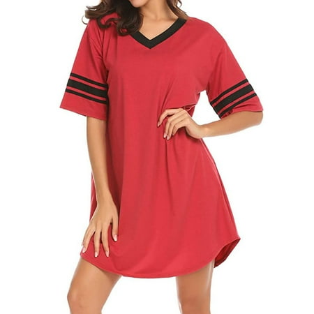Womens Nightgowns Short Sleeve Sleepwear Cotton V Neck Nightshirt Comfy Pajamas S-XXL
Womens Nightgowns Short Sleeve Sleepwear Cotton V Neck Nightshirt Comfy Pajamas S-XXL