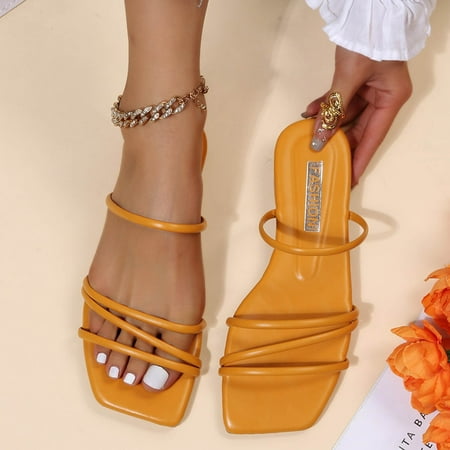 Zpanxa Slippers for Women New Fashion Thin Strap Square Toe Flat Sandals Flip Flops for Women Orange 41
Zpanxa Slippers for Women New Fashion Thin Strap Square Toe Flat Sandals Flip Flops for Women Orange 41