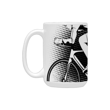 Sports Decor Cycling Man Illustration on Dotted Setting Biking Athletics Human-Powered Vehicle Black Ceramic Mug (15 OZ) (Made In USA)
Sports Decor Cycling Man Illustration on Dotted Setting Biking Athletics Human-Powered Vehicle Black Ceramic Mug (15 OZ) (Made In USA)