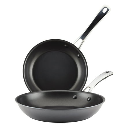 Cook + Create Hard Anodized Nonstick Frying Pan Set 2 Piece Black