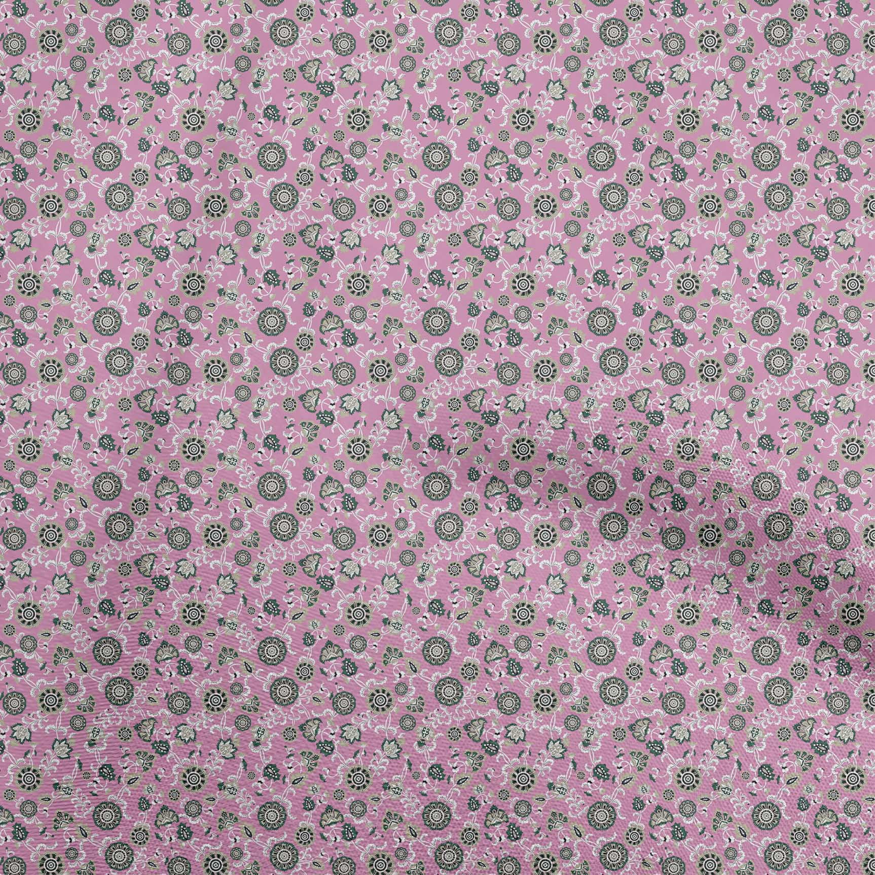 OneOone Silk Tabby Pink Fabric Asian Japanese Floral Sewing Craft